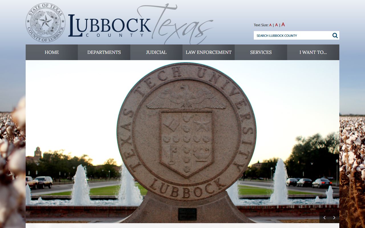 Lubbock County court records portal on the official county homepage