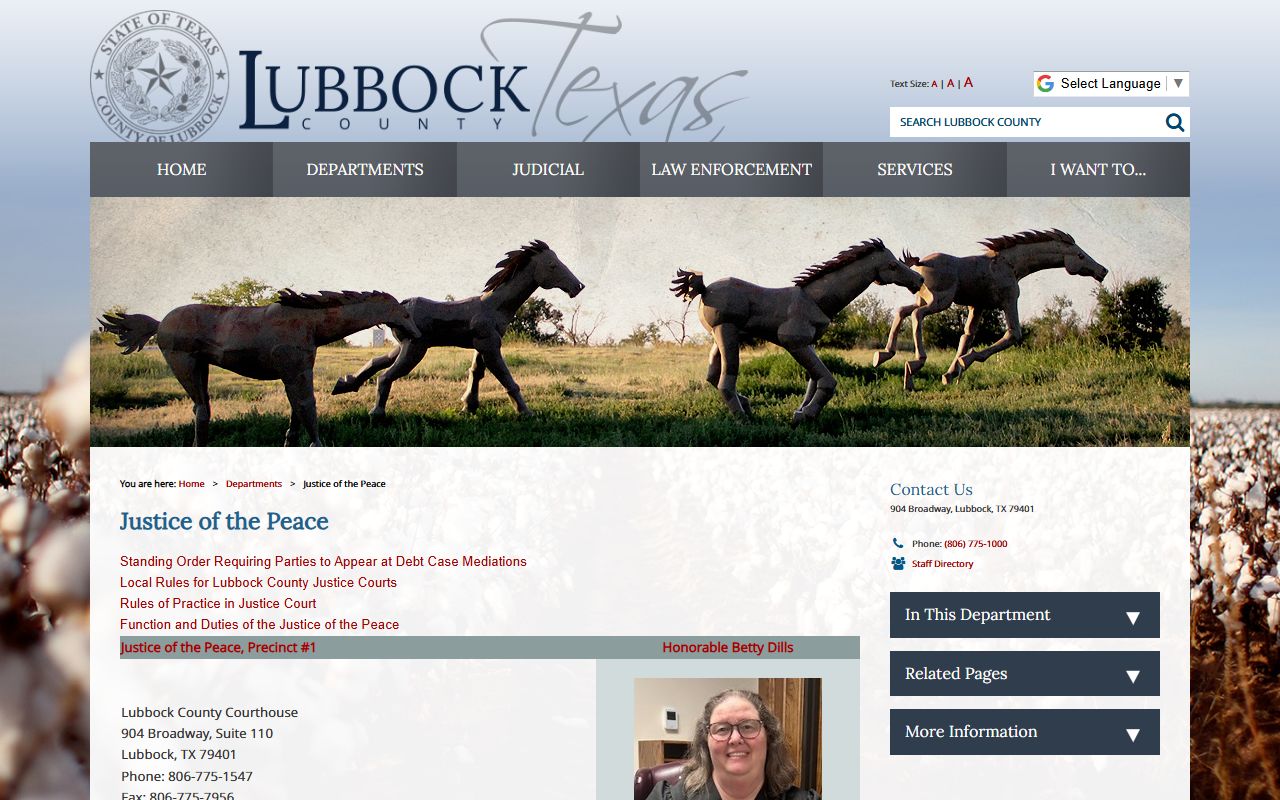 Lubbock County justice of the peace court precinct directory