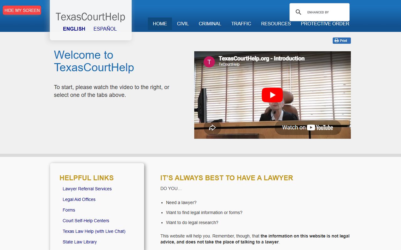 Texas Court Help self-help resource for Lubbock County public records